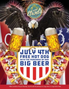 july 4 big beer hot dog promotion